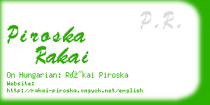 piroska rakai business card